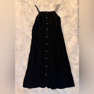 Old Navy black below knee dress with buttons down front size: M